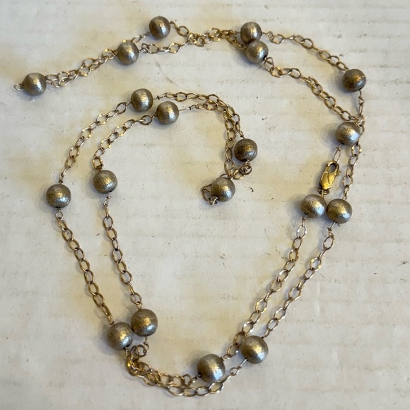 Vintage Gold Beaded Cable Link Chain Chain Necklace 14kt Gold Filled - Picture 16 of 16